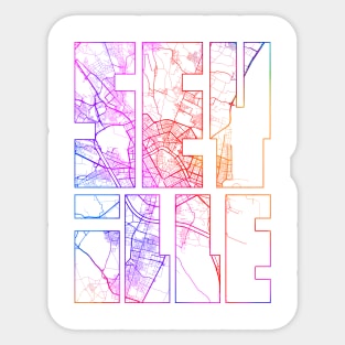 Seville, Spain City Map Typography - Colorful Sticker